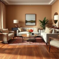 Podłoga w odcieniu orzecha: jak łączyć kolory i materiały dla harmonijnej aranżacji wnętrza